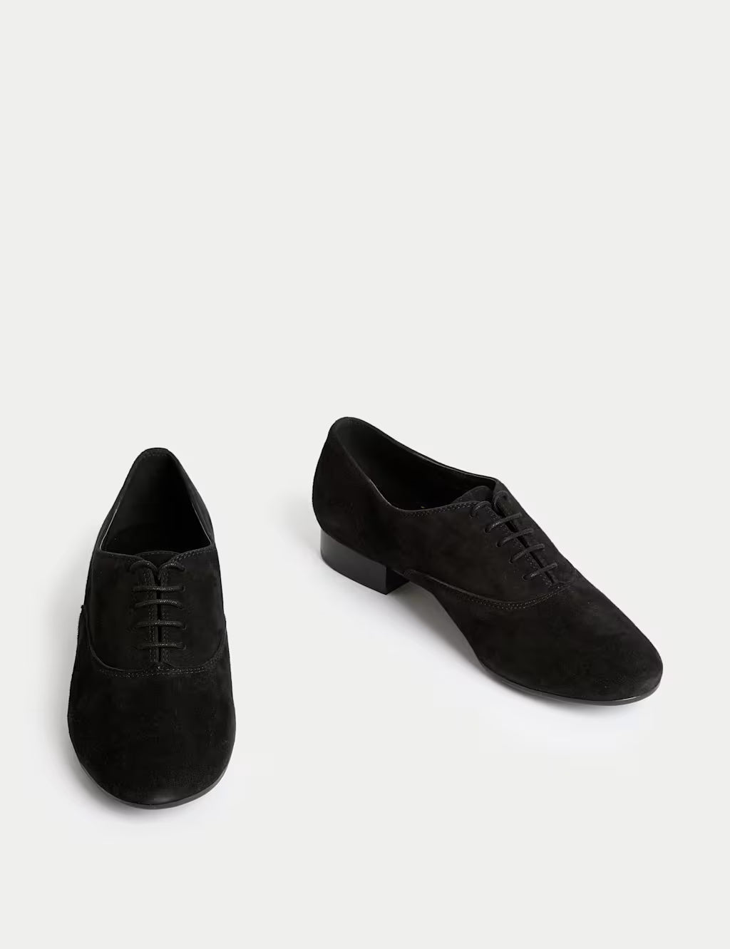 Suede Lace Up Block Heel Shoes